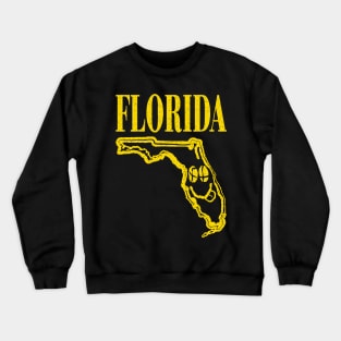 Florida Grunge Smiling Face Black Background Crewneck Sweatshirt